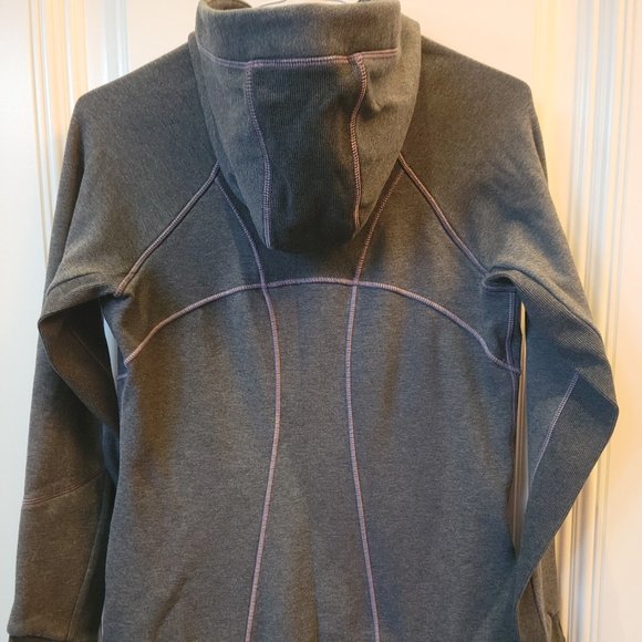 Athleta Full Zip Fleece Lined Gray Hoodie - Picture 2 of 13